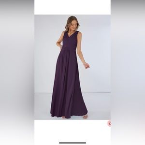 Azazie Flora bridesmaid dress in plum, size 12